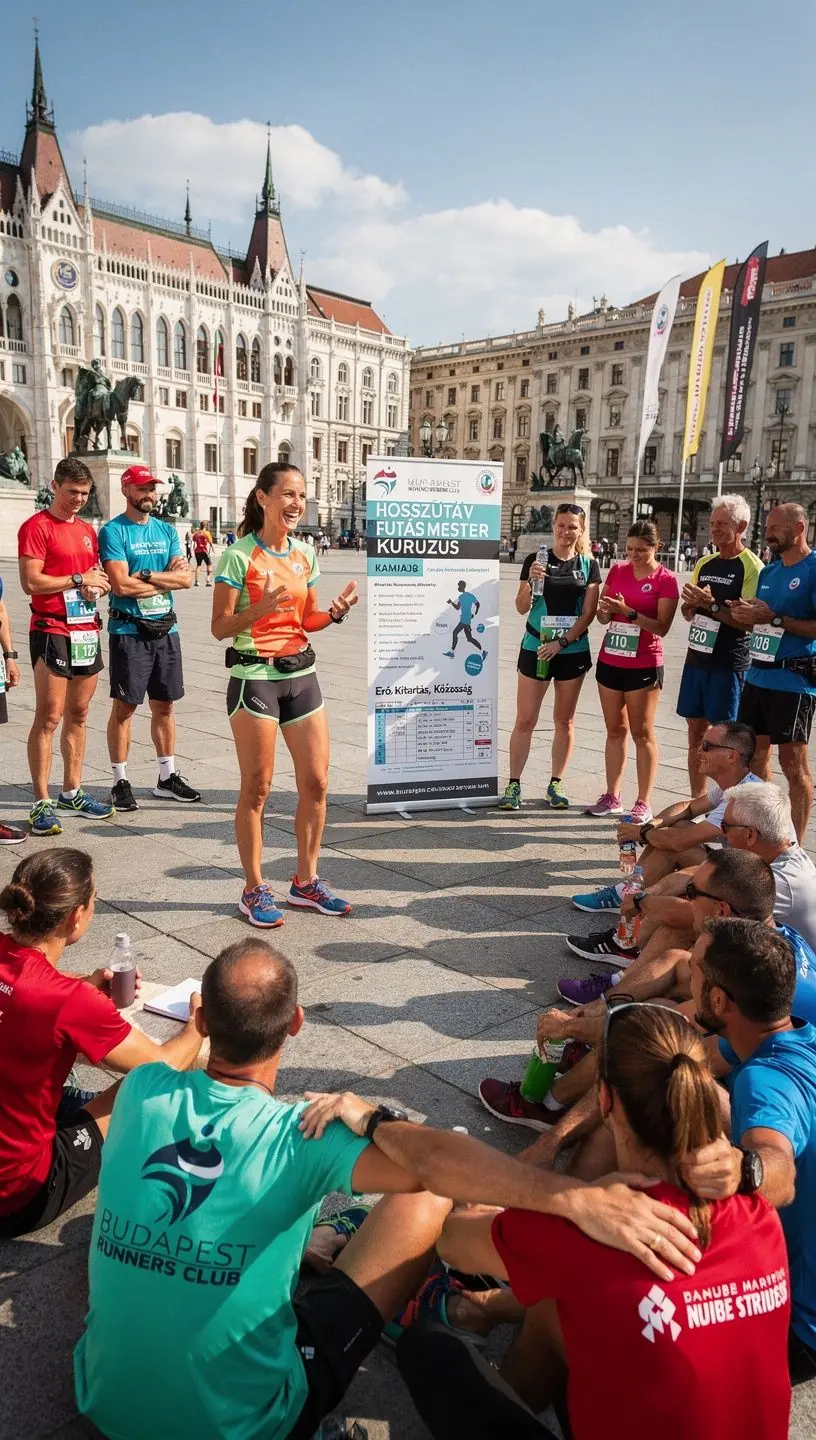 Futóverseny közben a versenyzők dinamikus mozdulatai, amint a cél felé haladnak.