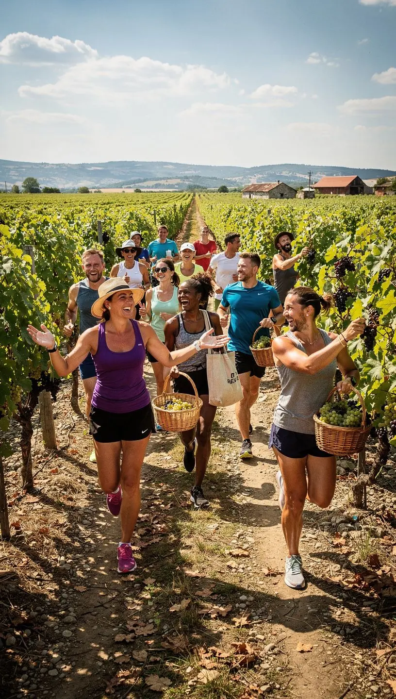 Futóverseny közben a versenyzők dinamikus mozdulatai, amint a cél felé haladnak.